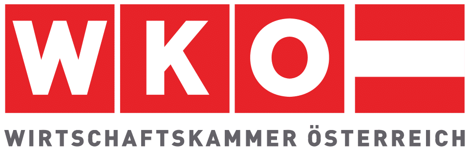 Logo der Wirtschaftskammer Österreich in Rot und Weiß.